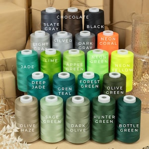Green color All Purpose Sewing Thread, Silver Apparel Thread, Black & Brown 100% Polyester Thread Cone, Gray Overlock Thread, Olive Thread