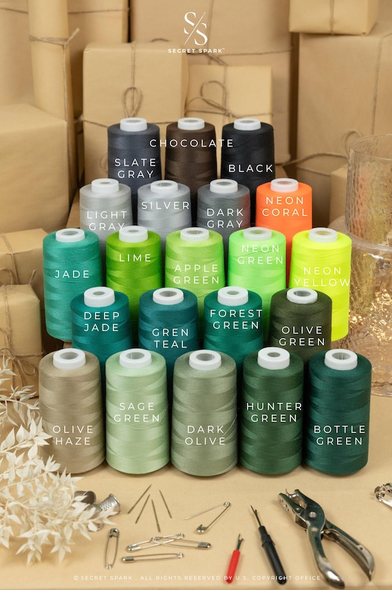 Green color All Purpose Sewing Thread, Silver Apparel Thread, Black & Brown 100% Polyester Thread Cone, Gray Overlock Thread, Olive Thread