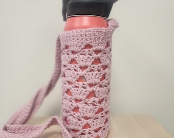 Handmade Crochet Water Bottle Holder - Durable & Stylish - Eco-Friendly Drink Carrier