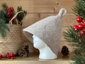 Handmade Felted Wool Sauna Hat: Natural Beige - A200 with Spiral product logo