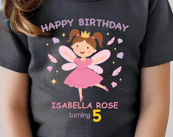 Personalized Fairy Princess Birthday Shirt - Custom Name & Age