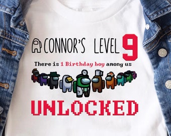 Customizable Among Us Birthday Shirt: Unlocked Tee