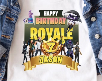 Custom Fortn1te Birthday Shirt: Gaming Party Outfit, Family Matching