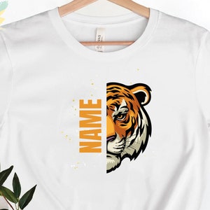 Customizable Tiger Design T-Shirt - Add Your Name or Custom Text