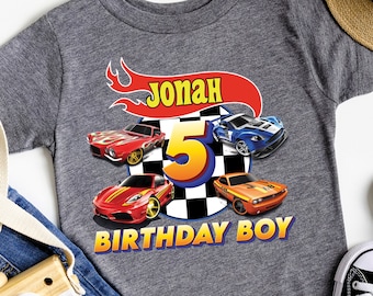 Personalized Racing Car Birthday Shirt: Family Matching Party Theme