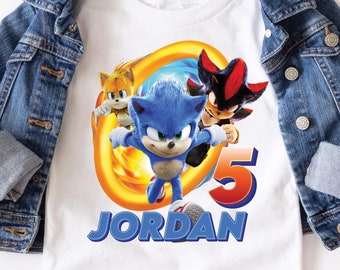 Custom Sonic Birthday Shirt: Personalized Family Party Tee