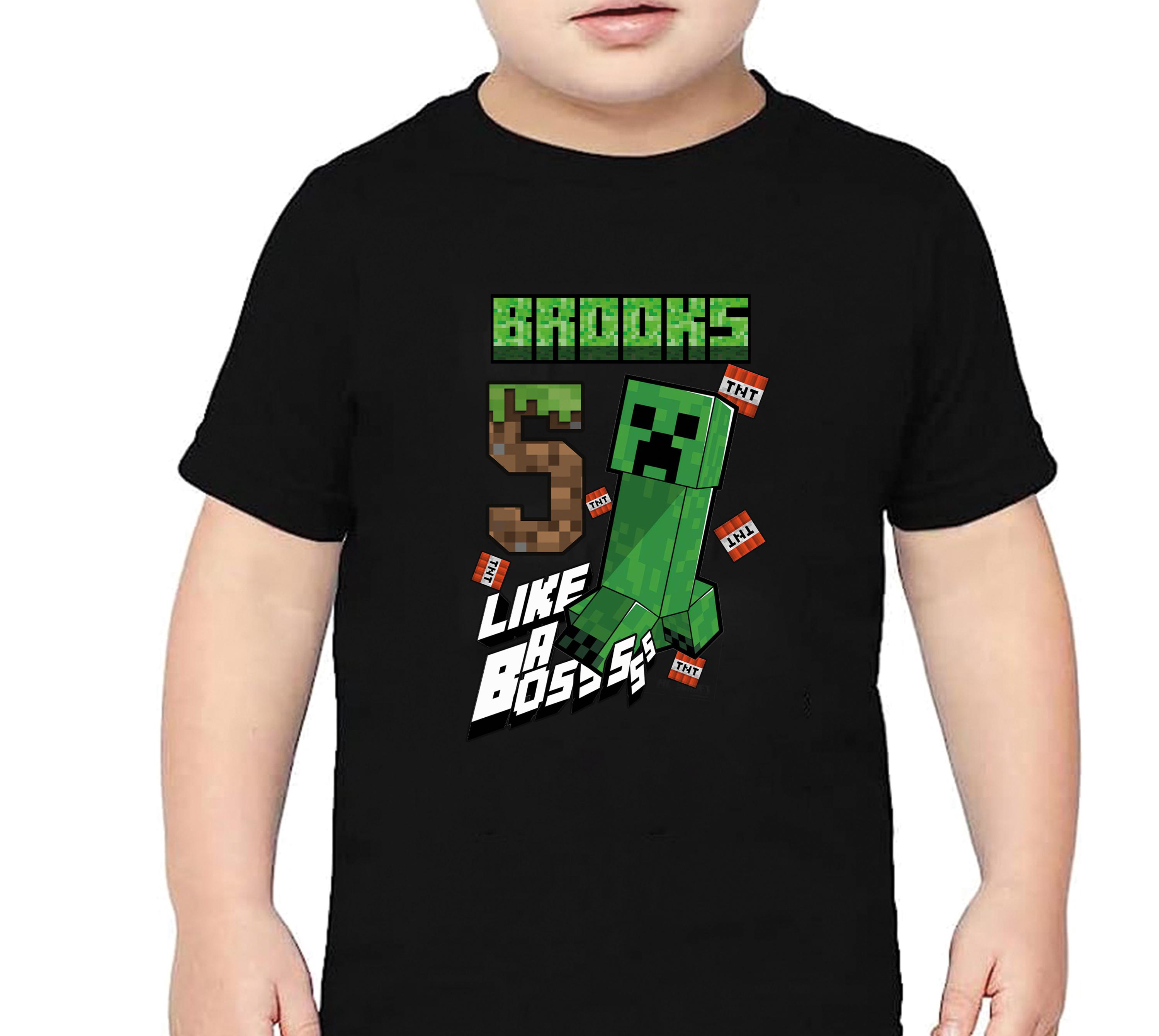 Minecraft Creeper Boss Birthday Shirt