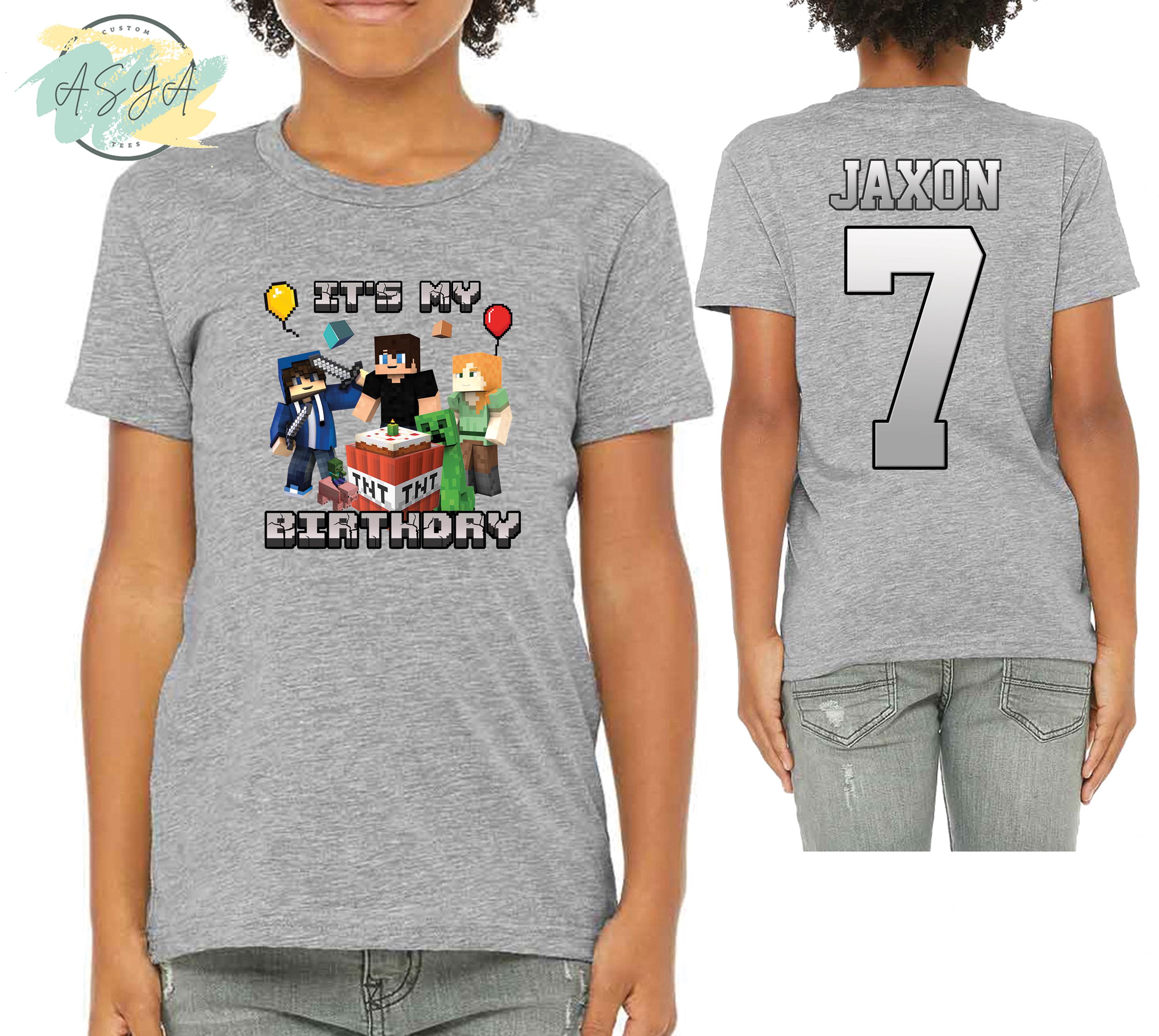 Personalized MineCrft Birthday T-Shirt