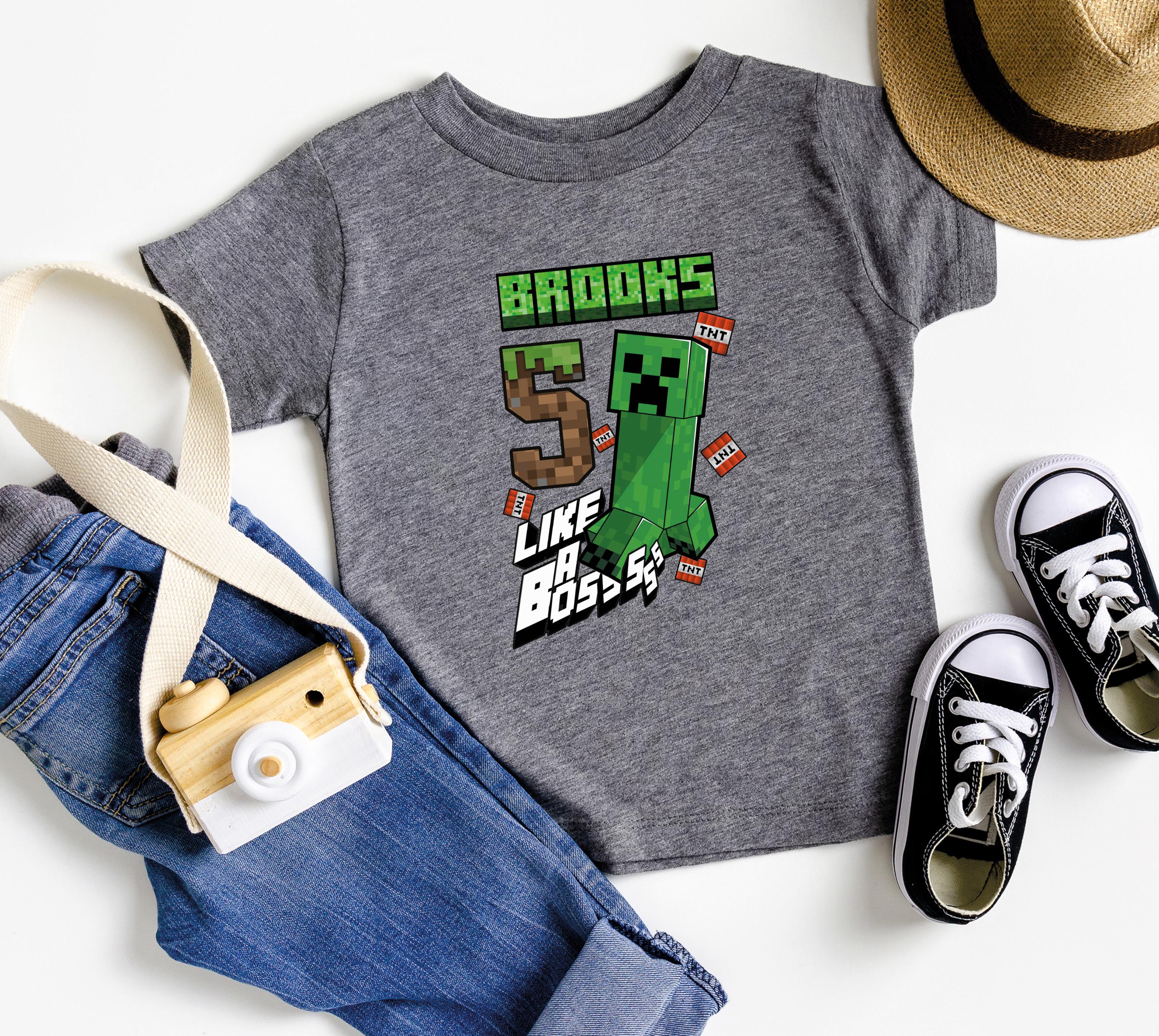 Minecraft Creeper Boss Birthday Shirt