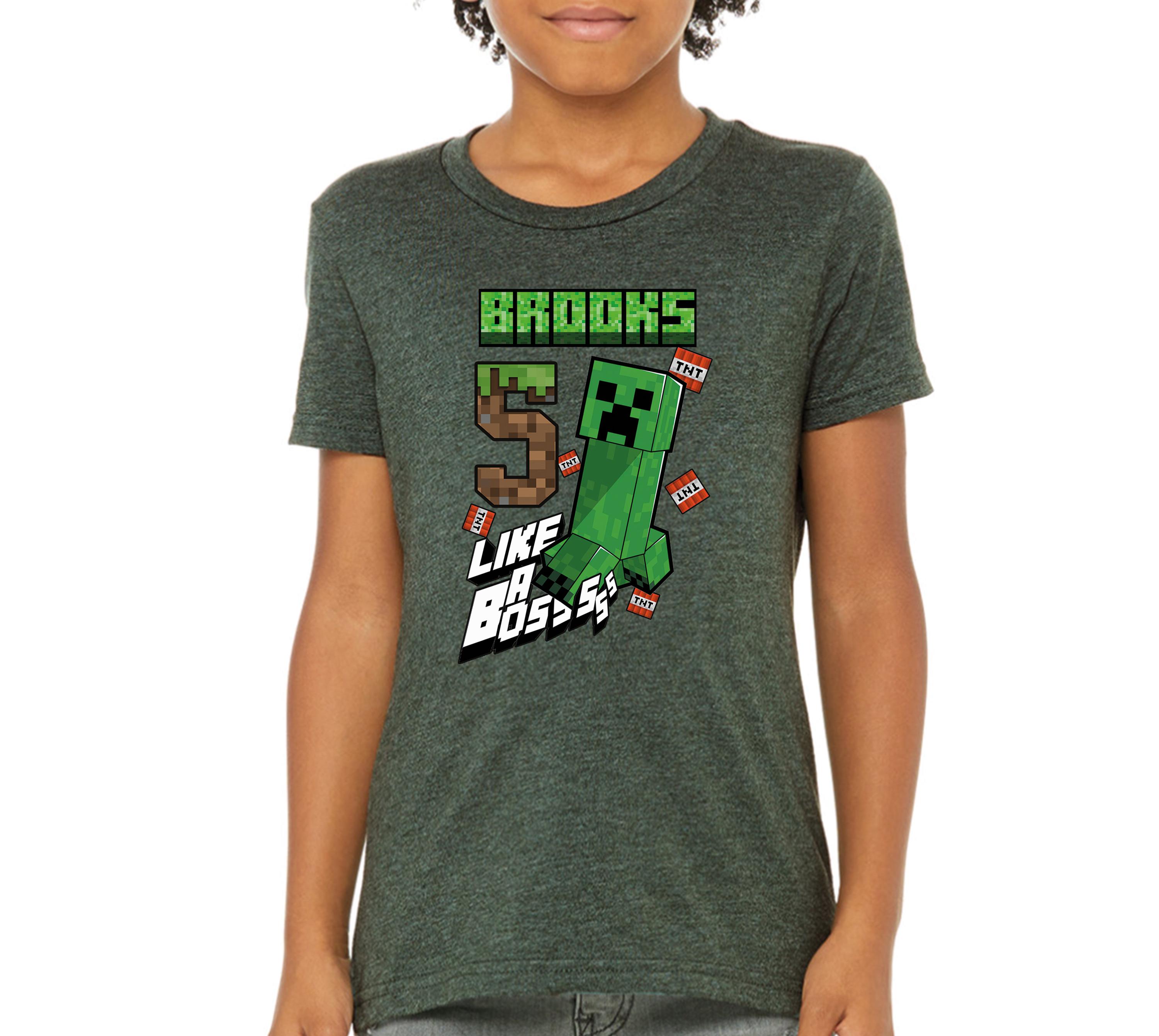 Minecraft Creeper Boss Birthday Shirt