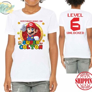Personalized Super Mario Birthday Shirt: Matching Family Gamer Outfit