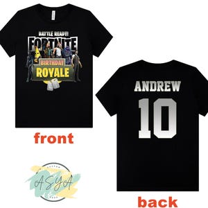 Camiseta personalizada de cumpleaños de Fortnite: atuendo para fiesta de videojuegos