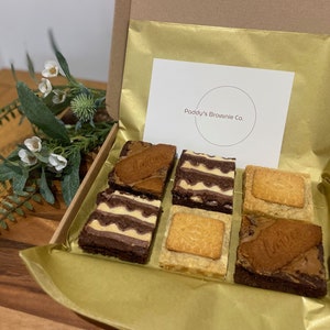 Brownie & Blondie Gift Box Luxury Handcrafted Letterbox Indulgent Fudgey Rich Convenient Chocolate Treat