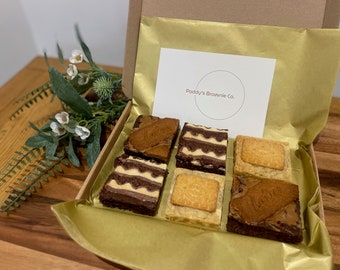 Brownie & Blondie Gift Box Luxury Handcrafted Letterbox Indulgent Fudgey Rich Convenient Chocolate Treat