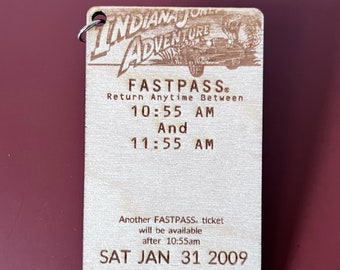 Indiana Jones Adventure Disneyland Fastpass Bag Tag
