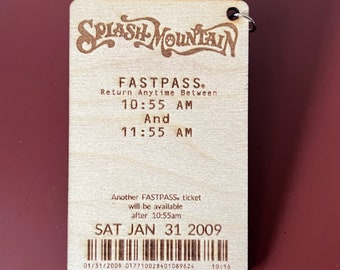 Splash Mountain Disneyland Fastpass Bag Tag