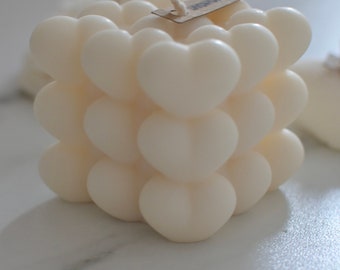 Bubble Heart Kerze | Candle | Geschenkidee | Herzchen