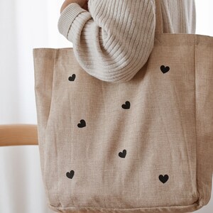 Shopper Personalisiert Name Muttertagsgeschenk Tasche aus Jute Geschenk für Frauen Große Tasche Handmade Geschenkidee für Mama Bild 3