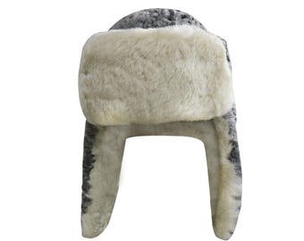 Grey Black Real Persian Lamb Fur Russian Hat Winter Real Sheepskin Fur Hat All Sizes Custom Made Handmade - Fast Shipping - Gift For Him