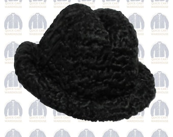 Genuine Black Persian Lamb Fur Cowboy Hat Vintage Handmade Fur Hat - Men's Fur Hats - Custom Made - Halloween Hat - Perfect Gift For Him