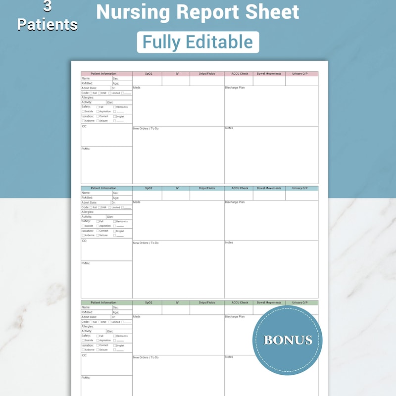 Cna Rounding Cna Rounding Sheet - Etsy