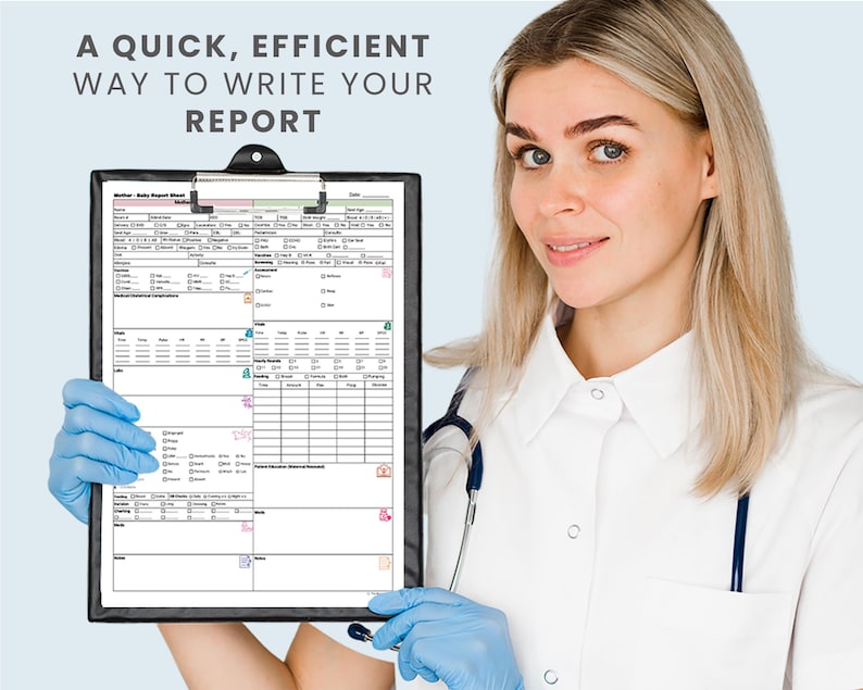 Editable Postpartum Nurse Report Sheet | Mother Baby Nursing Report ...