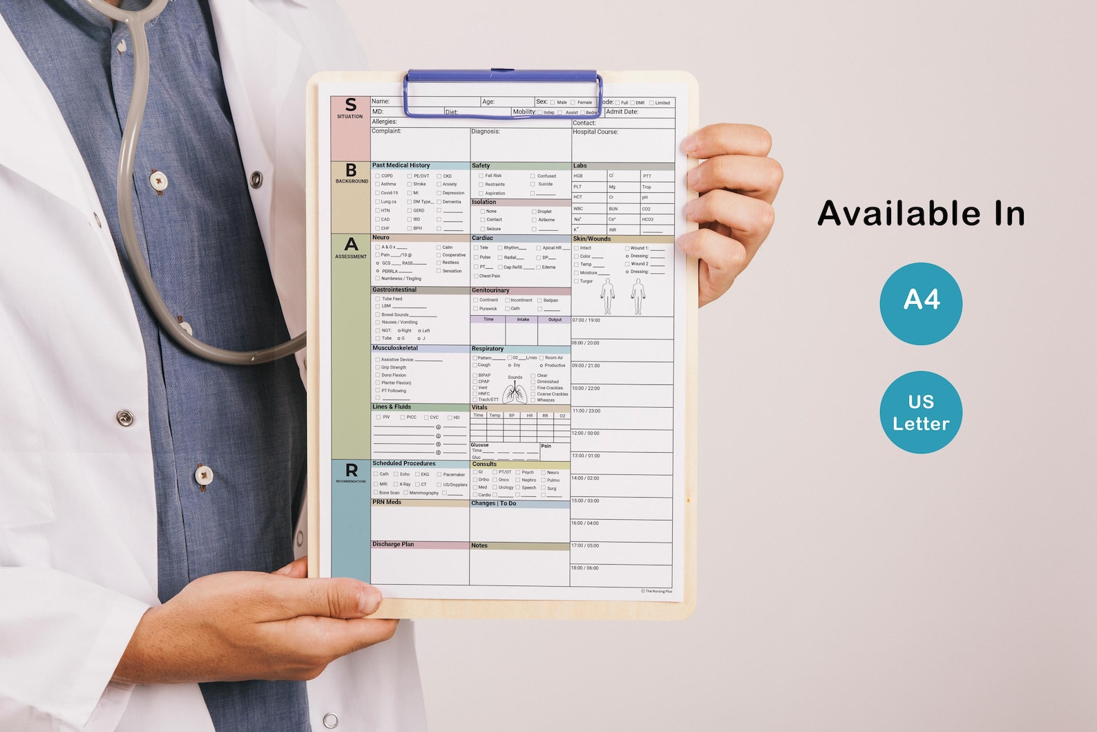 Editable SBAR Nursing Report Sheet Med Surg Nurse Brain ICU Report ...