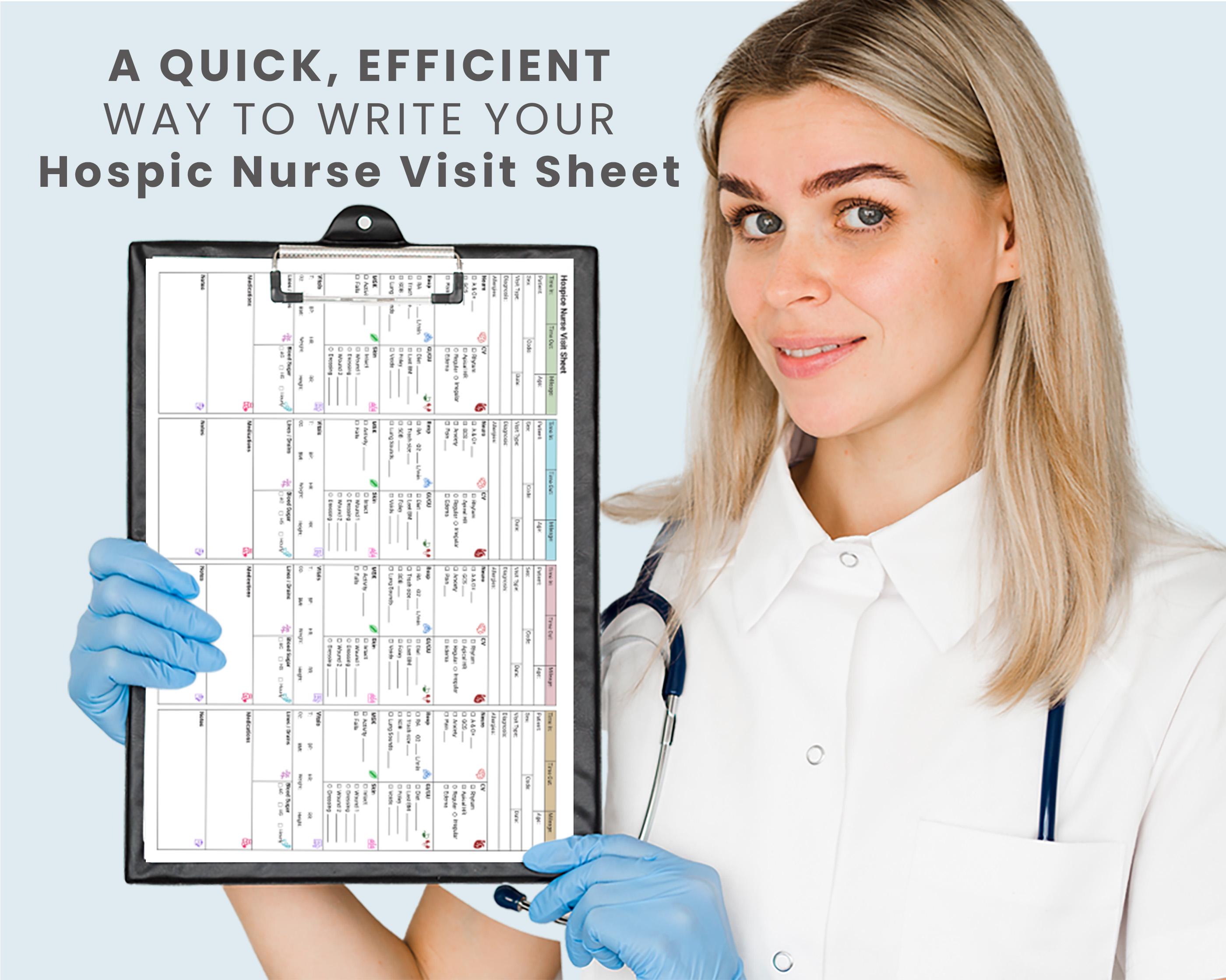 Editable Hospice Nurse Visit Sheet | Nurse Report Sheet Hospice Visit ...