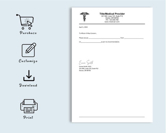 Editable Dr Note with Signature, Doctor Excuse Note, Doctor's Excuse Letter, Fake Doctors Note for Work & School, Canva, Word, Google Docs