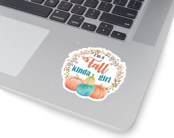 I'm a Fall Kinda Girl Pumpkin Wreath Kiss-Cut Sticker | Water Bottle, Laptop, Helmet Sticker | 2x2, 3x3, 4x4 & 6x6 Inch