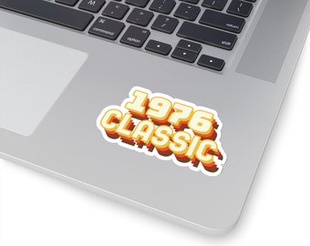 1976 Classic Vinyl Sticker | Indoor Outdoor Decal | 2x2, 3x3, 4x4 Inch Options | Birthday Gift