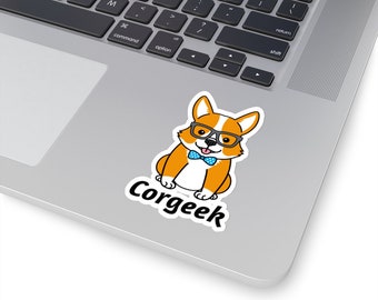 Corgeek Kiss-Cut Sticker | Water Bottle, Laptop, Helmet Sticker | 2x2, 3x3, 4x4 & 6x6 Inch Options