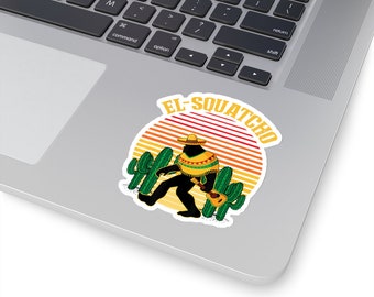 El-Squatcho Sasquatch Bigfoot Kiss-Cut Sticker | Water Bottle, Laptop, Helmet Sticker | 2x2, 3x3, 4x4 & 6x6 Inch Options