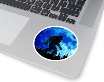 Bigfoot Moon Sasquatch Vinyl Sticker | Indoor Outdoor Decal | 2x2, 3x3, 4x4 Inch Options