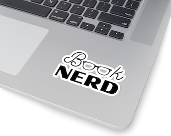 Book Nerd Kiss-Cut Sticker | Water Bottle, Laptop, Helmet Sticker | 2x2, 3x3, 4x4 & 6x6 Inch