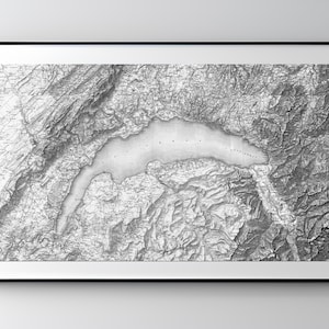 Topografische Karte 1870 Léman Schweiz Offizieller Großformatdruck