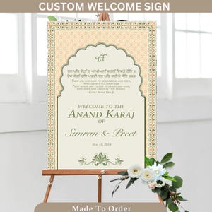 Welcome Sign | Wedding Sign | Customizable | Anand Karaj, Engagement, Mehndi, Chunni Ceremony, Jago, Choora, Sangeet | Digital