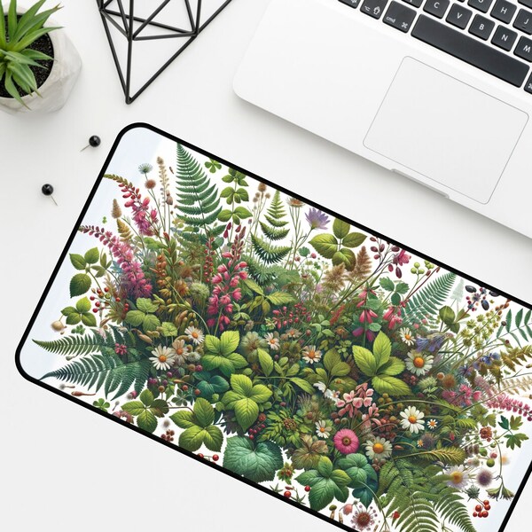 Wildflower Desk Mat Cottagecore Desk Mat Aesthetic Deskmat Floral Desk Mat Nature Desk Mat Cute Mouse Pad Workspace Decor Gaming Mousepad