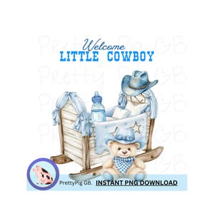 Bienvenue bébé cow-boy, PNG, Clipart, téléchargement numérique, 300 DPI.