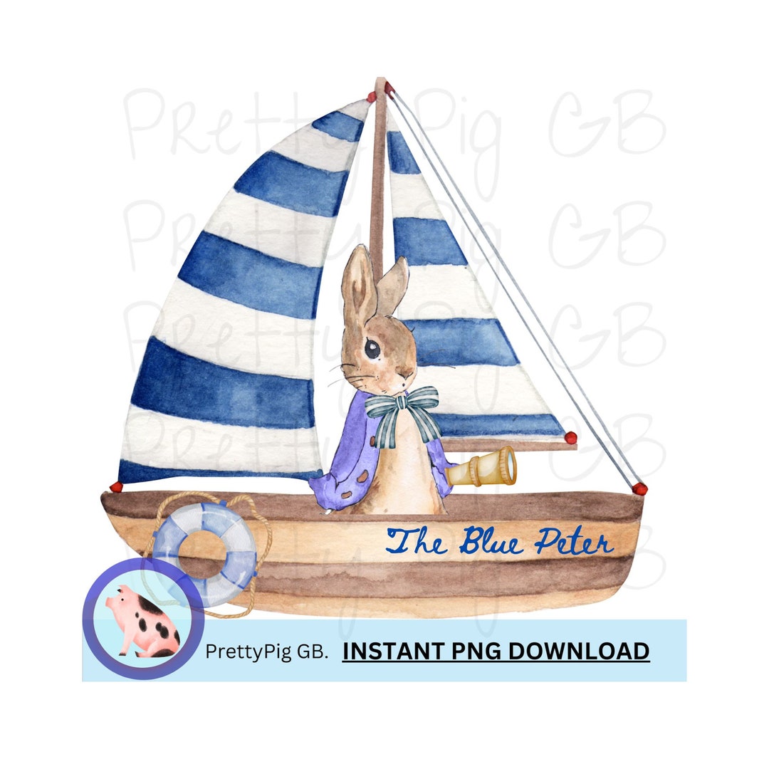Peter Rabbit Sailing, PNG, Clip Art, Digital Down Load. - Etsy