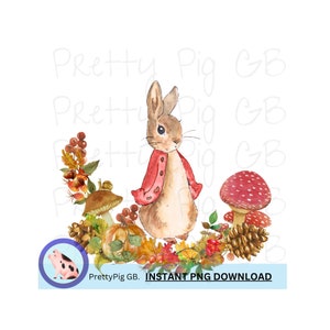 Autumn Peter Rabbit, PNG, Clip Art, Digital Download, 300 DPI, Commercial Use