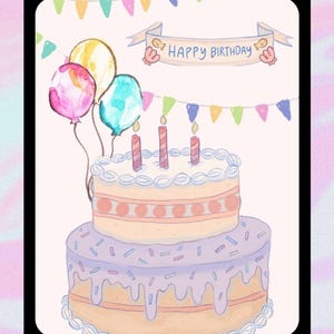 Geburtstagskarte Digitaler Download | 5x7 druckbare Grußkarte | Sofortiger Download von alles Gute zum Geburtstag Karte