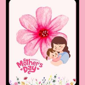 Mother’s Day Digital Card | Printable Greeting Card for Mom | Instant Download Floral Card | Happy Mother’s Day Gift