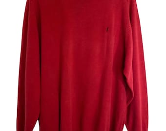 Pull en coton rouge vintage Yves Saint Laurent