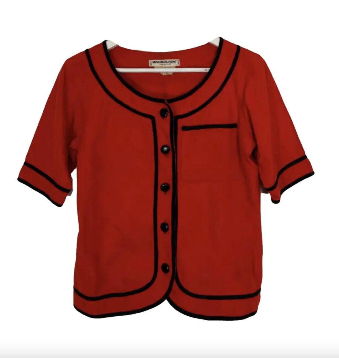 50%OFF Yves Saint Etsy - Blouse Red Vintage Laurent トップス