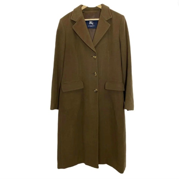 Vintage Burberry Green Wool Coat. Size M.