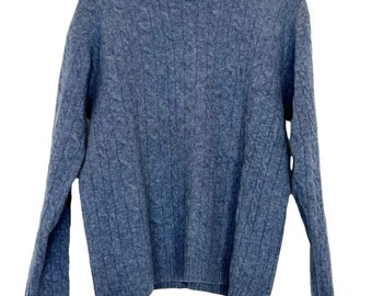 Pull en laine bleu vintage Yves Saint Laurent
