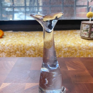 Baccarat Modernist Crystal Cat Figurine