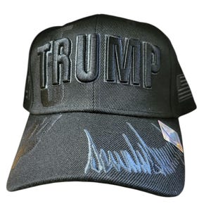 Schwarzer bestickter Donald Trump Hut Classy 45/47 aus 100% Baumwolle MAGA New