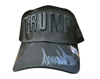 Gorra negra bordada de Donald Trump, elegante, 45/47, 100 % algodón, MAGA, nueva
